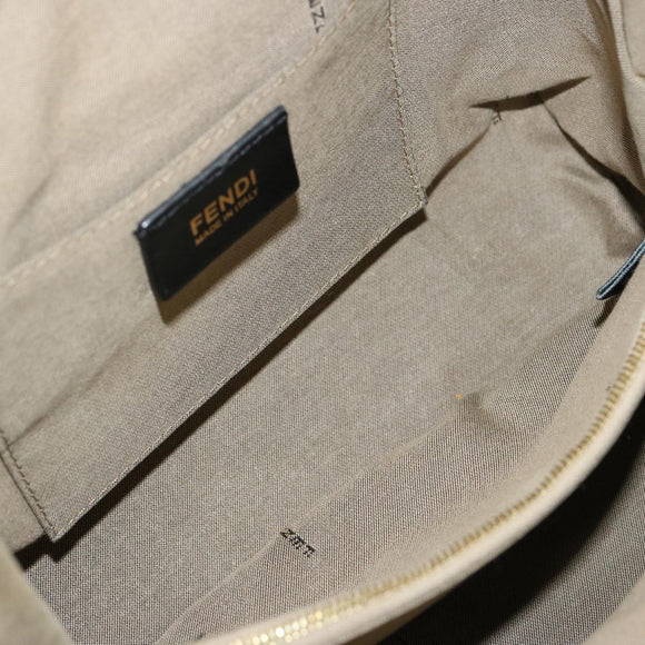 FENDI Hand Bag Canvas 2way Beige Auth 70343