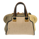 FENDI Hand Bag Canvas 2way Beige Auth 70343-13