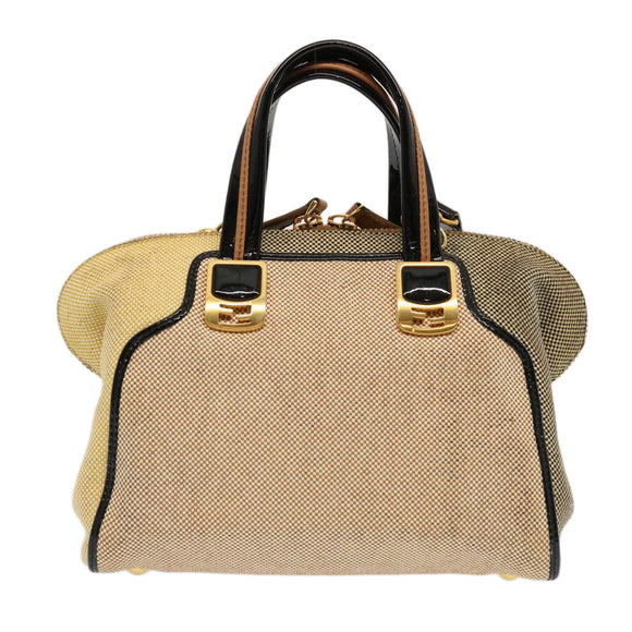 FENDI Handtasche Canvas 2-Wege Beige Auth 70343