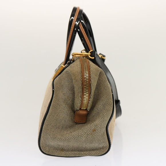FENDI Handtasche Canvas 2-Wege Beige Auth 70343