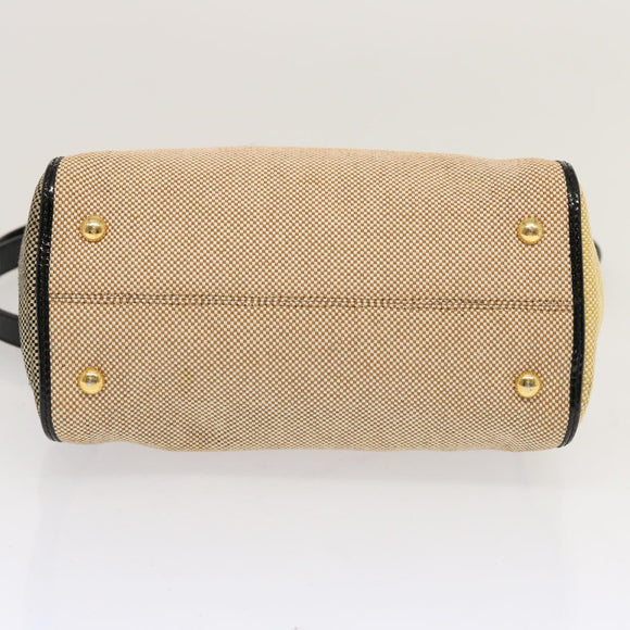 FENDI Hand Bag Canvas 2way Beige Auth 70343