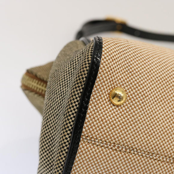 FENDI Hand Bag Canvas 2way Beige Auth 70343