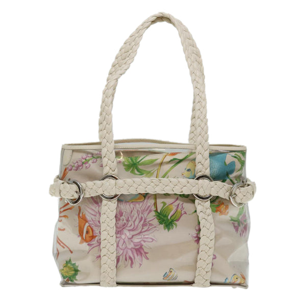 Salvatore Ferragamo Tote Bag Vinyl Beige 293578 Auth 70358