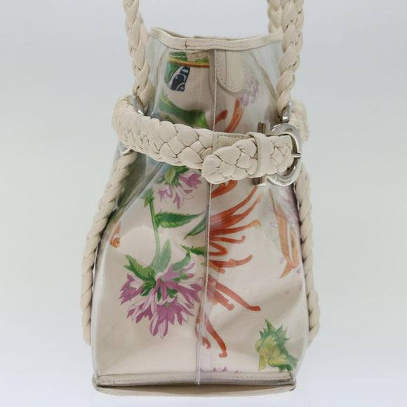 Salvatore Ferragamo Tote Bag Vinyl Beige 293578 Auth 70358