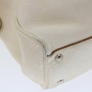 Salvatore Ferragamo Gancini Shoulder Bag Leather White Auth 70361-15