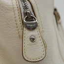 Salvatore Ferragamo Gancini Shoulder Bag Leather White Auth 70361-17