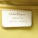 Salvatore Ferragamo Gancini Shoulder Bag Leather White Auth 70361-12