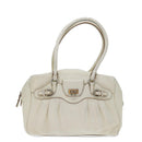 Salvatore Ferragamo Gancini Shoulder Bag Leather White Auth 70361-13