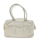 Salvatore Ferragamo Gancini Shoulder Bag Leather White Auth 70361-2