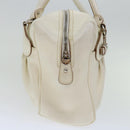 Salvatore Ferragamo Gancini Shoulder Bag Leather White Auth 70361-3