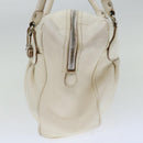 Salvatore Ferragamo Gancini Shoulder Bag Leather White Auth 70361-4