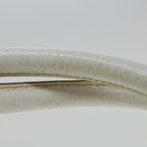 Salvatore Ferragamo Gancini Shoulder Bag Leather White Auth 70361