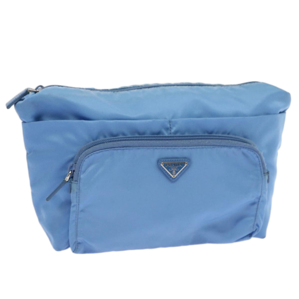 PRADA Pouch Nylon Light Blue Auth 70385