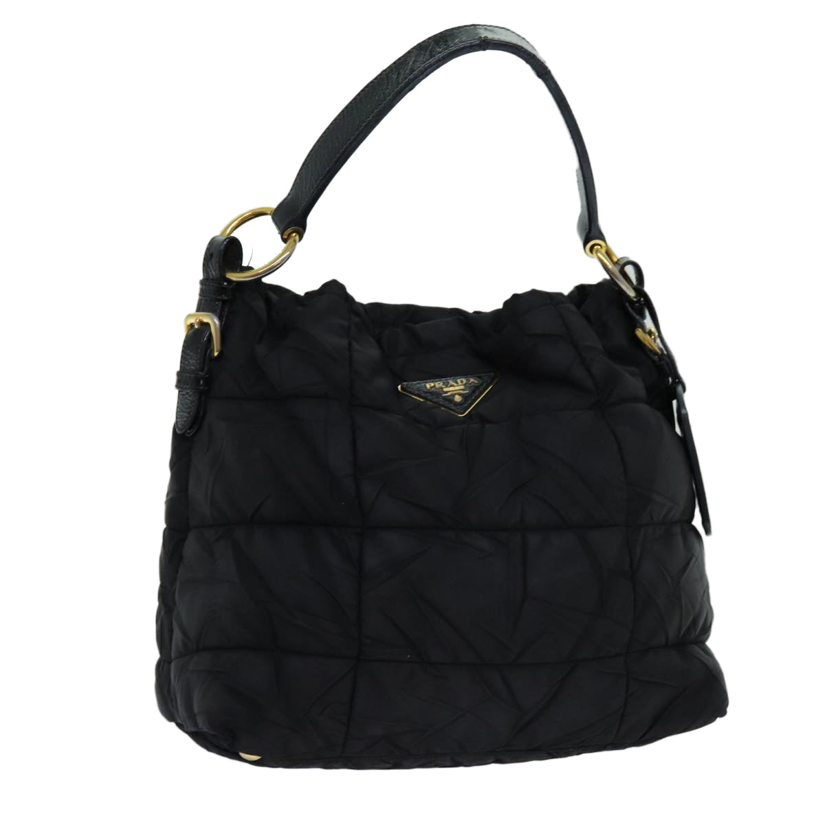 PRADA Shoulder Bag Nylon Black Auth 70387