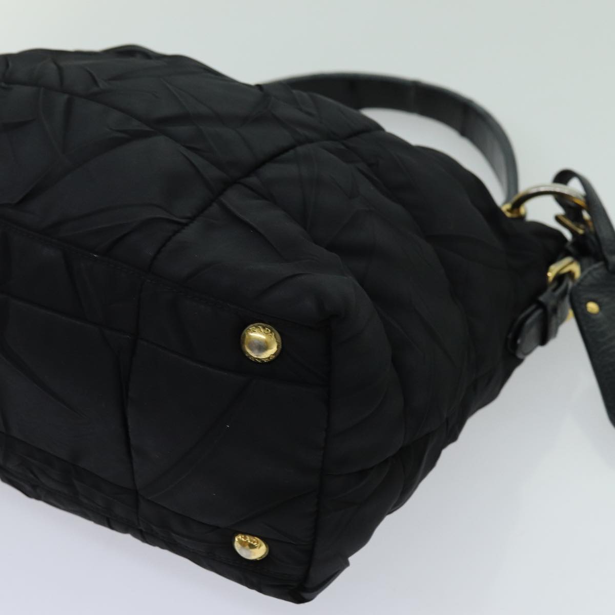 PRADA Shoulder Bag Nylon Black Auth 70387