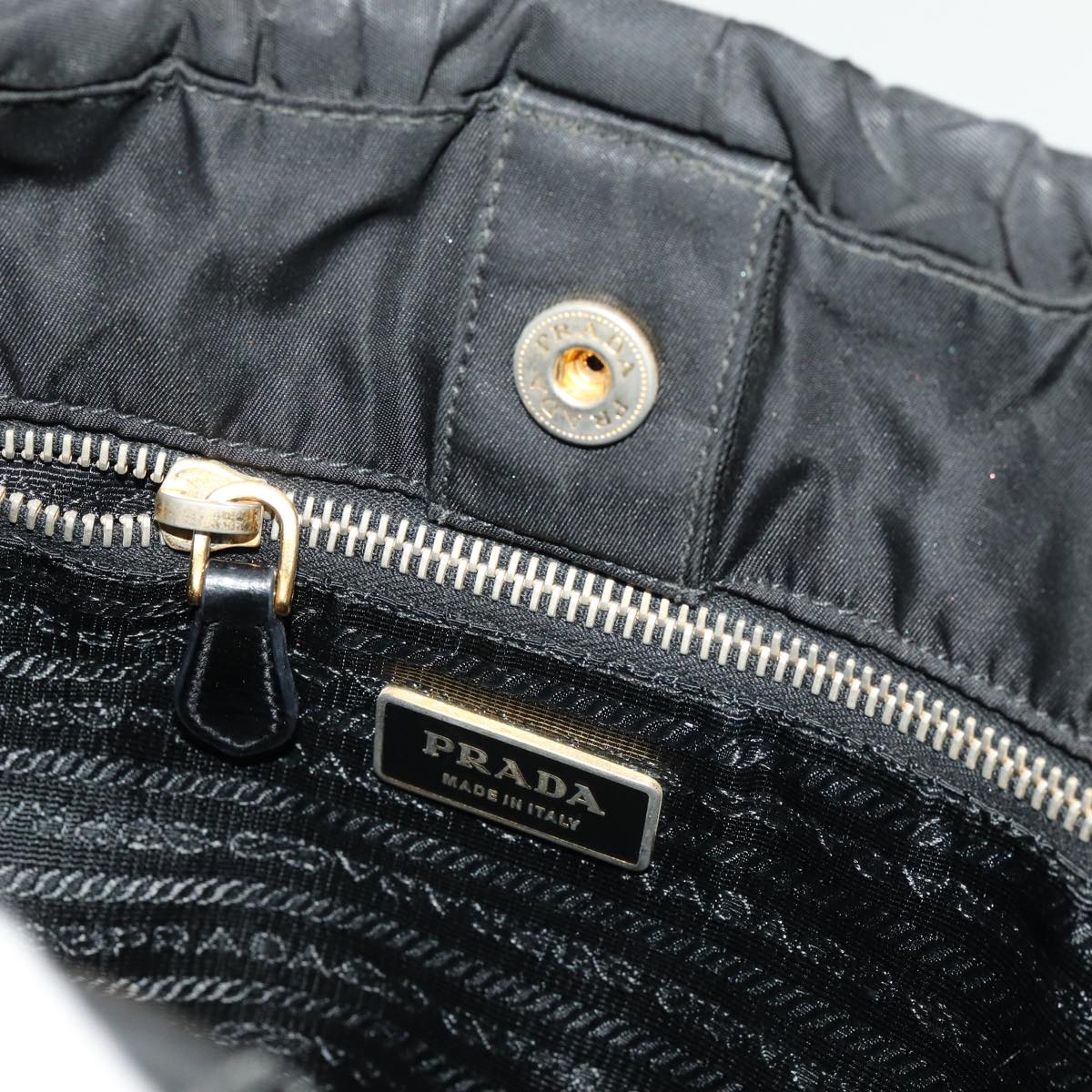 PRADA Shoulder Bag Nylon Black Auth 70387