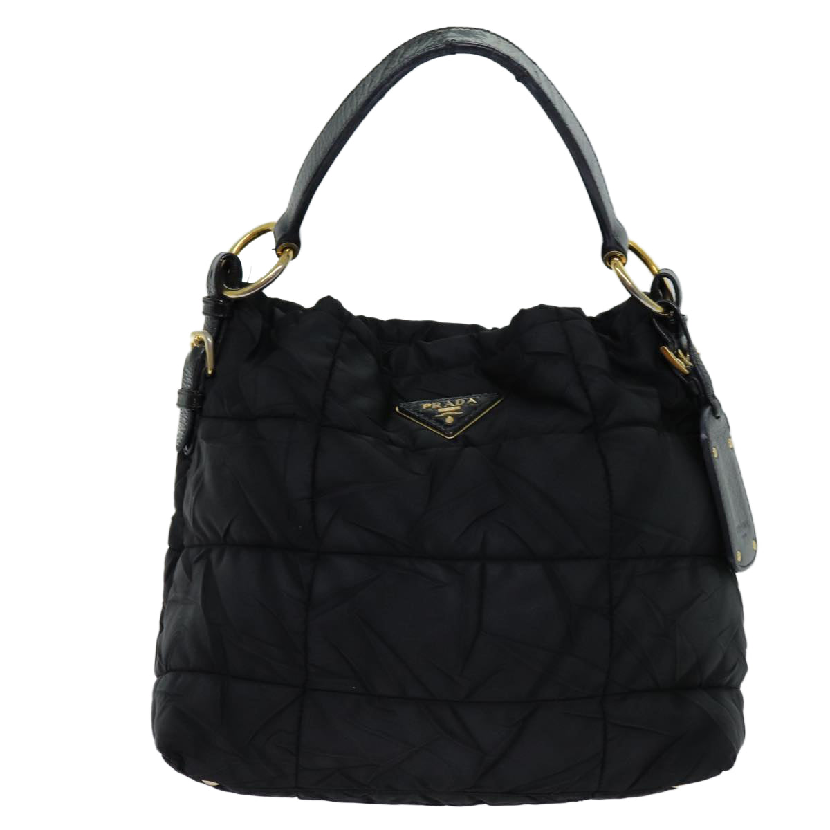 PRADA Shoulder Bag Nylon Black Auth 70387