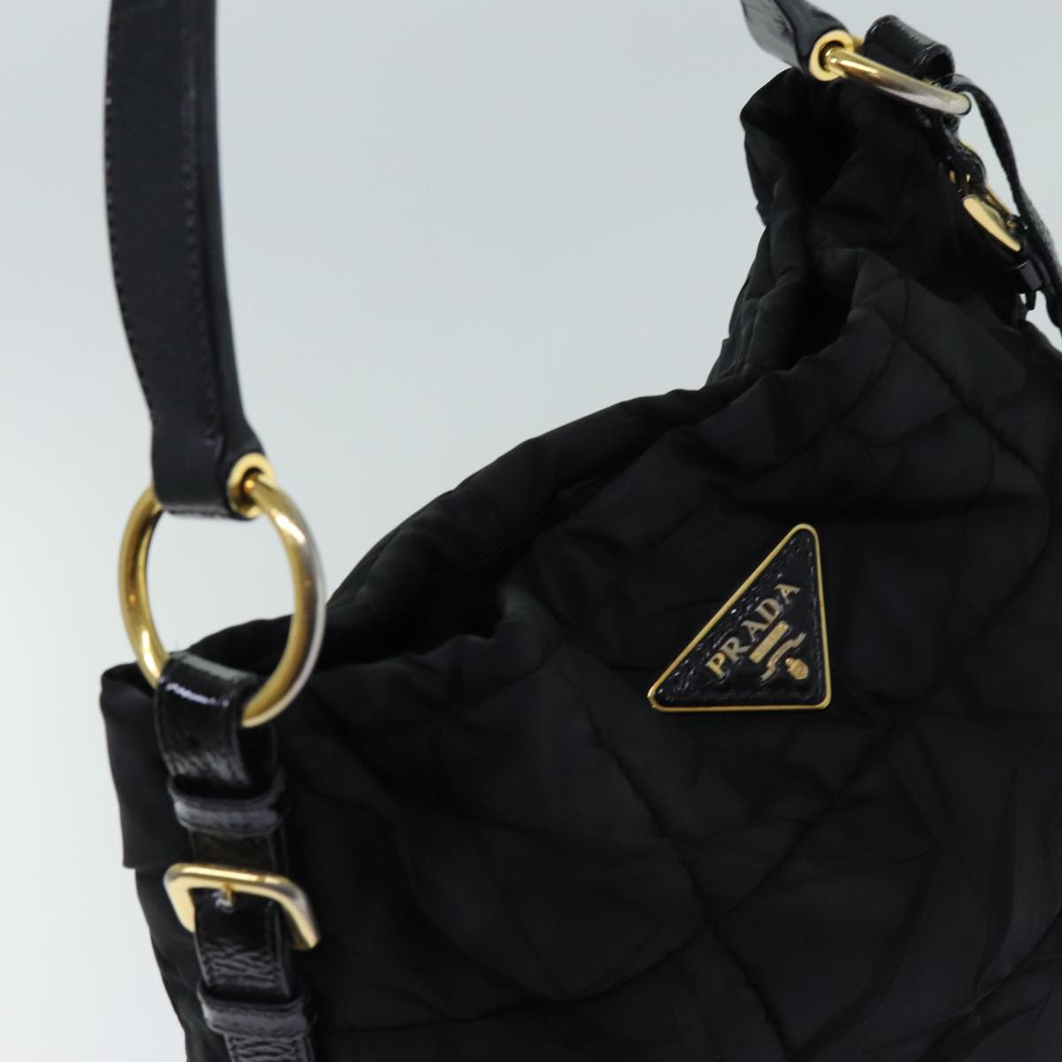 PRADA Shoulder Bag Nylon Black Auth 70387