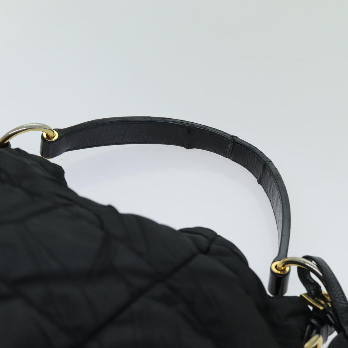 PRADA Shoulder Bag Nylon Black Auth 70387