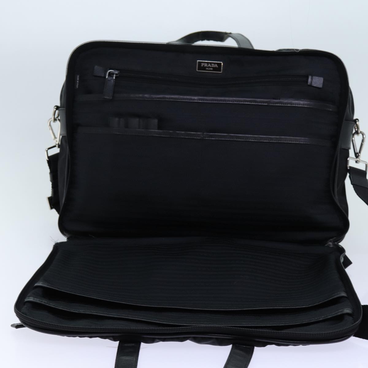 PRADA Business Bag Nylon 2way Black Auth 70389