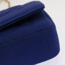 CHANEL Diana Matelasse Chain Shoulder Bag Canvas Blue Gold CC Auth 70391SAM-14