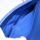 CHANEL Diana Matelasse Chain Shoulder Bag Canvas Blue Gold CC Auth 70391SAM-19