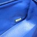 CHANEL Diana Matelasse Chain Shoulder Bag Canvas Blue Gold CC Auth 70391SAM-12