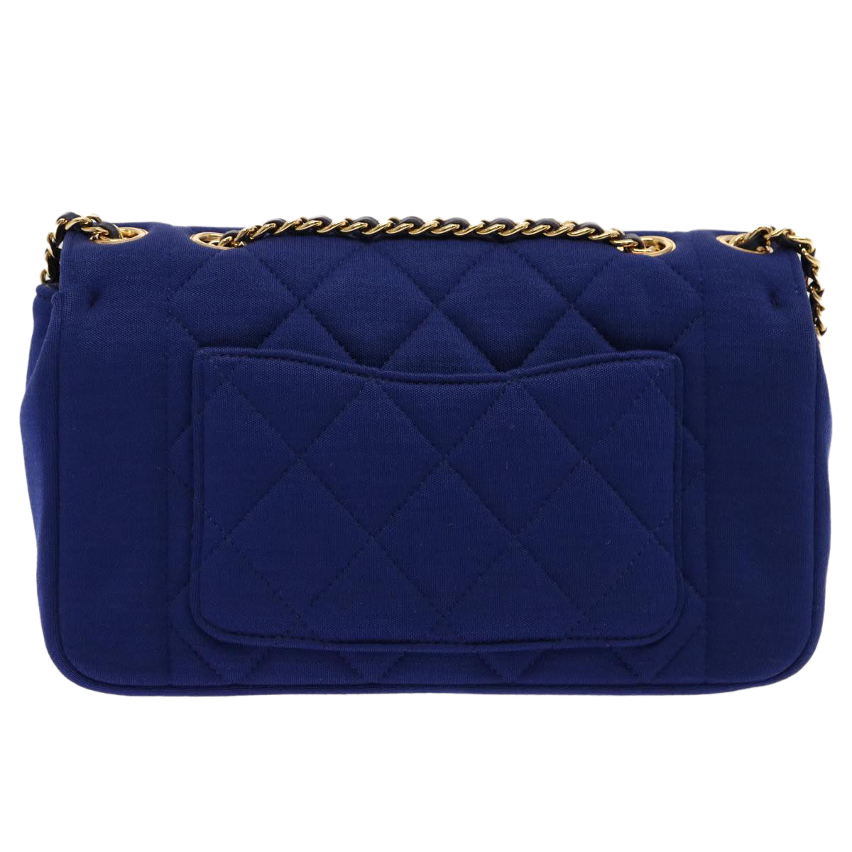 CHANEL Diana Matelasse Chain Shoulder Bag Canvas Blue CC Auth 70391A - 0