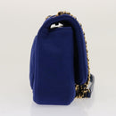 CHANEL Diana Matelasse Chain Shoulder Bag Canvas Blue Gold CC Auth 70391SAM-4