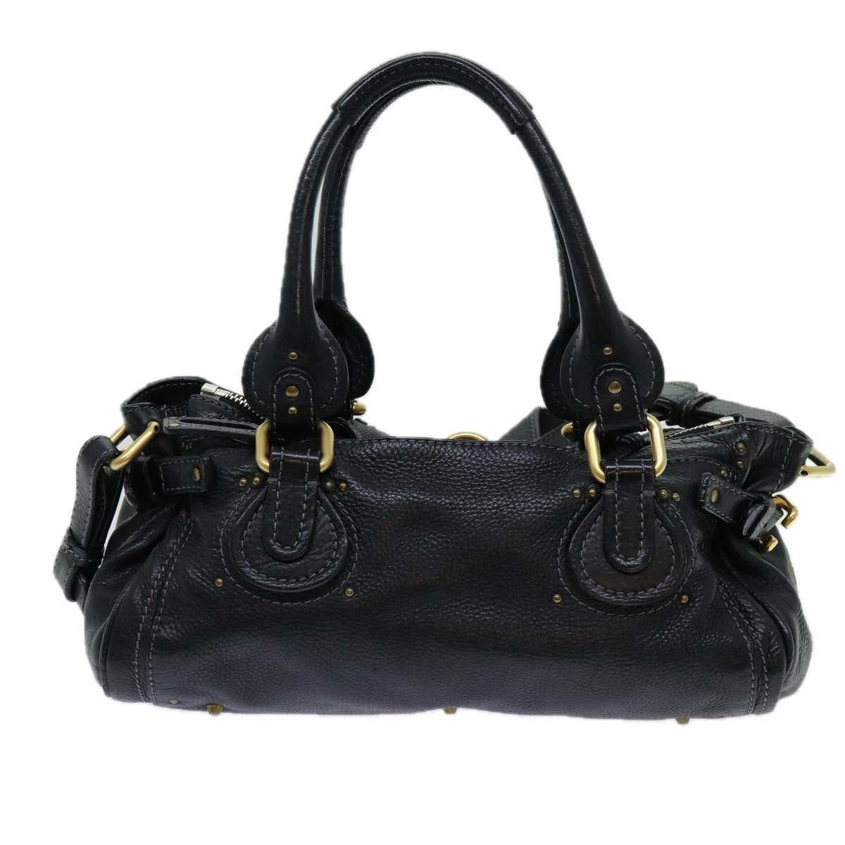 Chloe Paddington Hand Bag Leather 2way Black Auth 70392 - 0