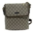 GUCCI GG Supreme Shoulder Bag PVC Beige 223666 Auth 70394-13