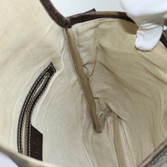 GUCCI GG Supreme Shoulder Bag PVC Beige 223666 Auth 70394
