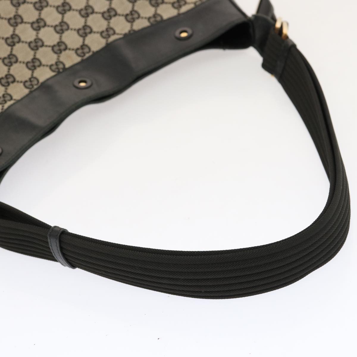 GUCCI GG Canvas Shoulder Bag Beige Black 001 4166 Auth 70398