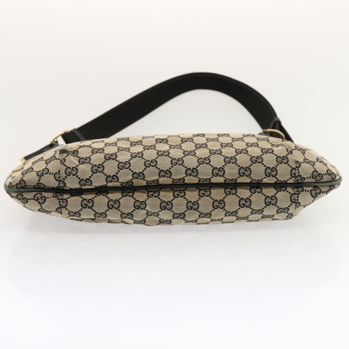 GUCCI GG Canvas Shoulder Bag Beige Black 001 4166 Auth 70398