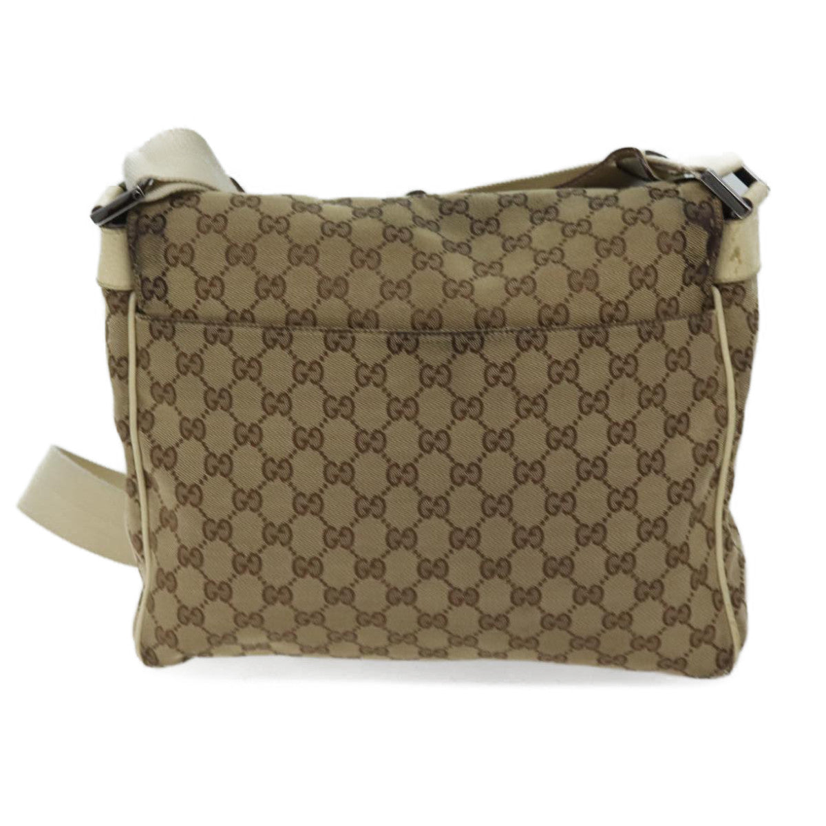 GUCCI GG Canvas Shoulder Bag Beige 146236 Auth 70400 - 0