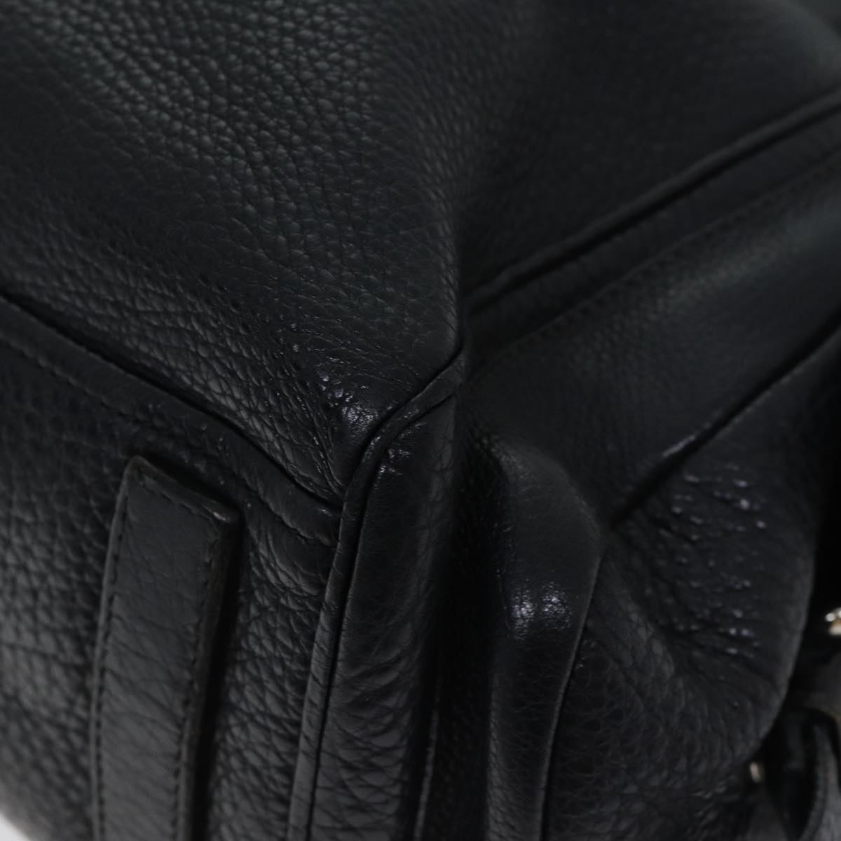 PRADA Tote Bag Leather Black Auth 70408