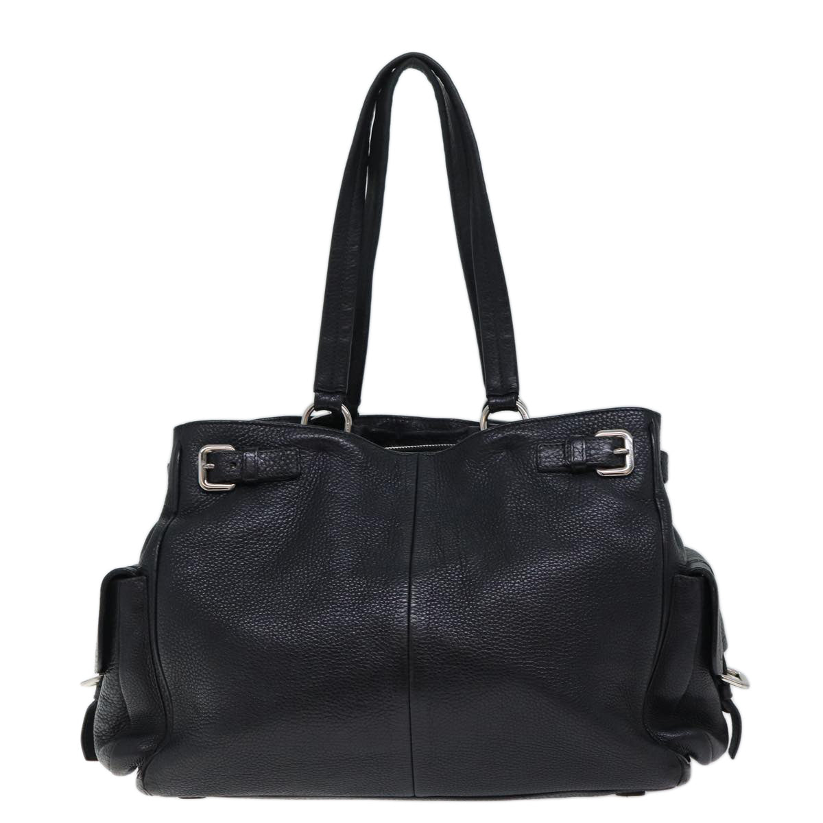 PRADA Tote Bag Leather Black Auth 70408 - 0