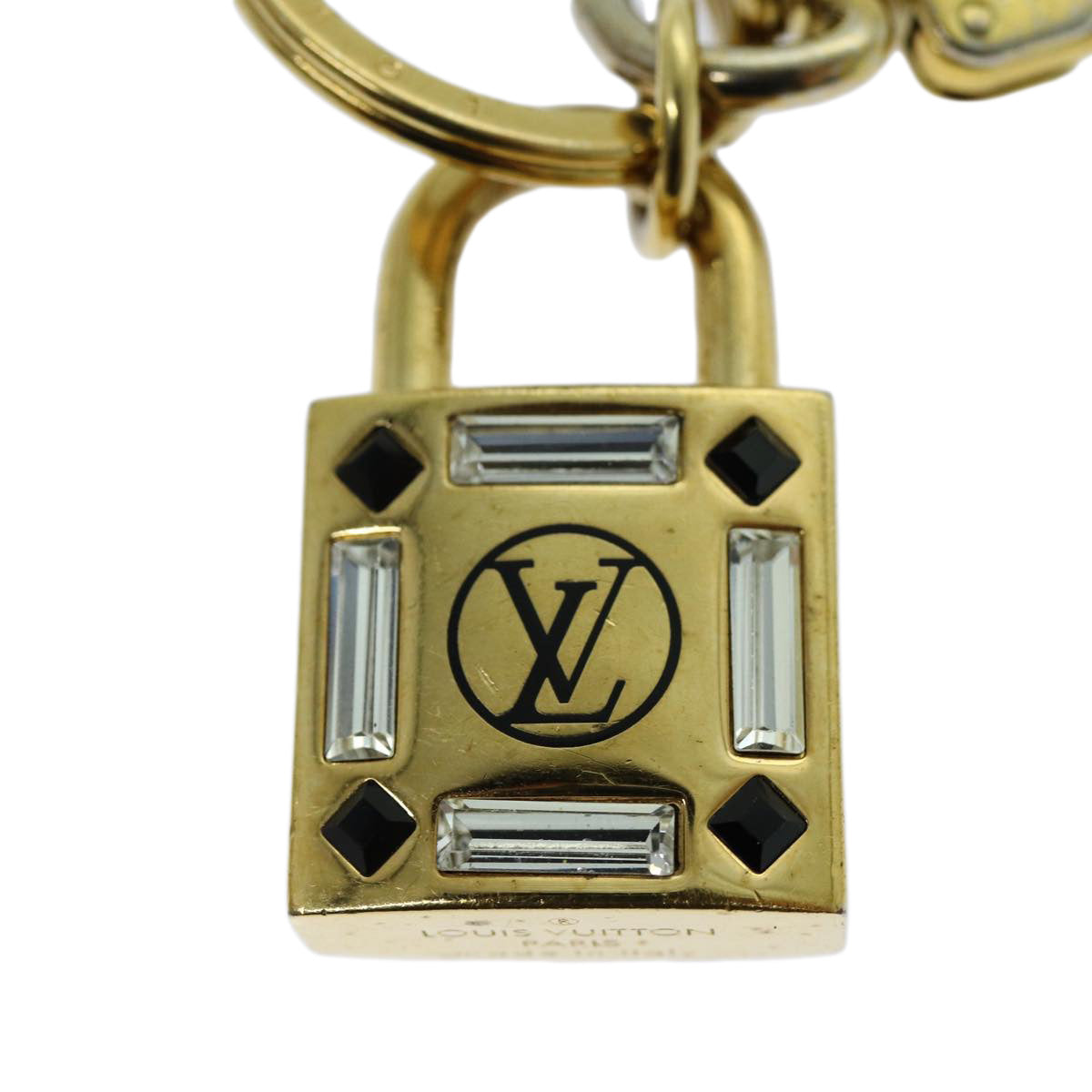 LOUIS VUITTON Rock Me Strass Key Holder Gold M64528 LV Auth 70418