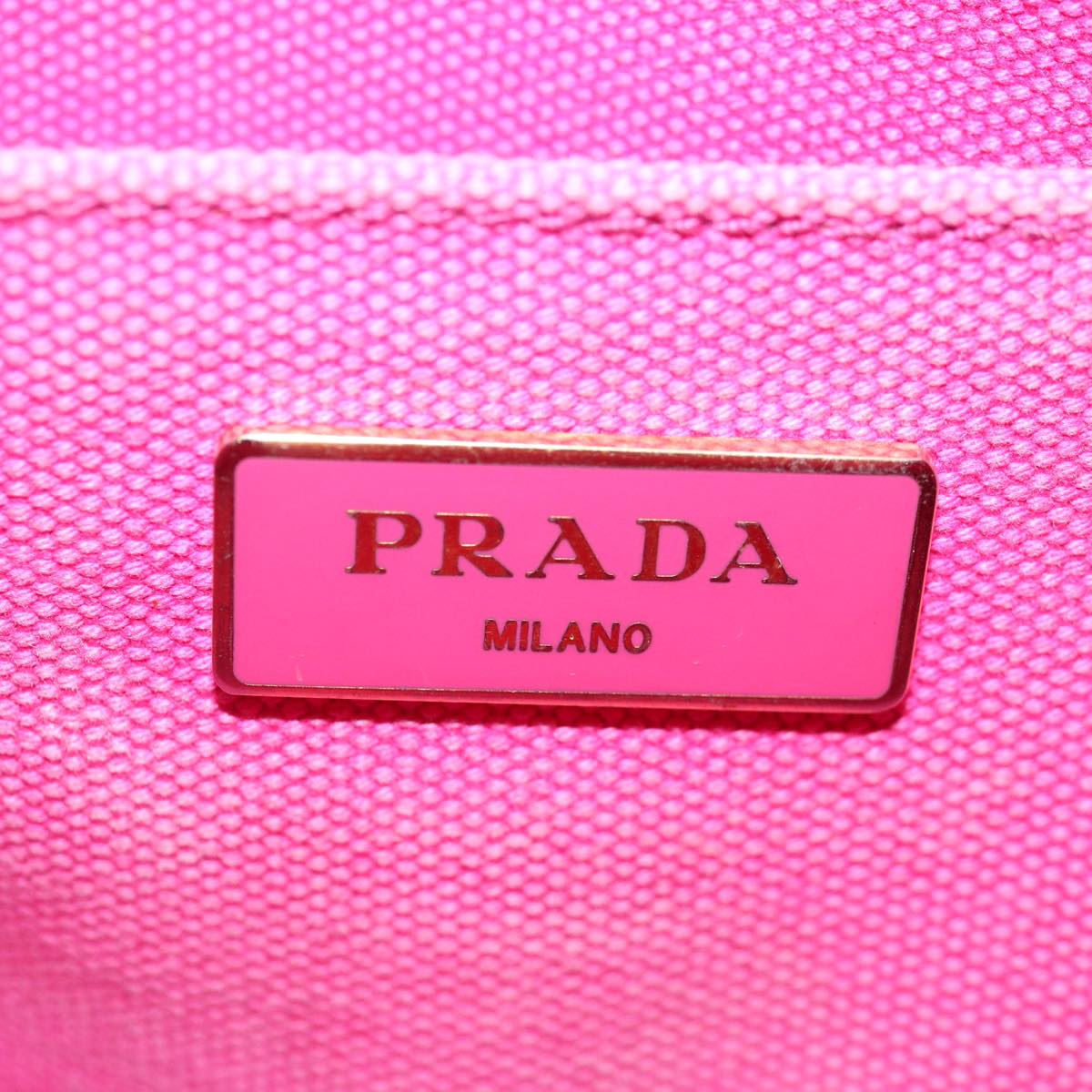 PRADA Canapa PM Hand Bag Canvas 2way Pink Auth 70427