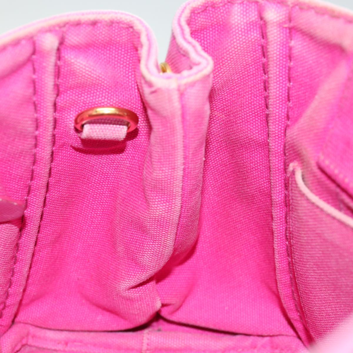 PRADA Canapa PM Hand Bag Canvas 2way Pink Auth 70427