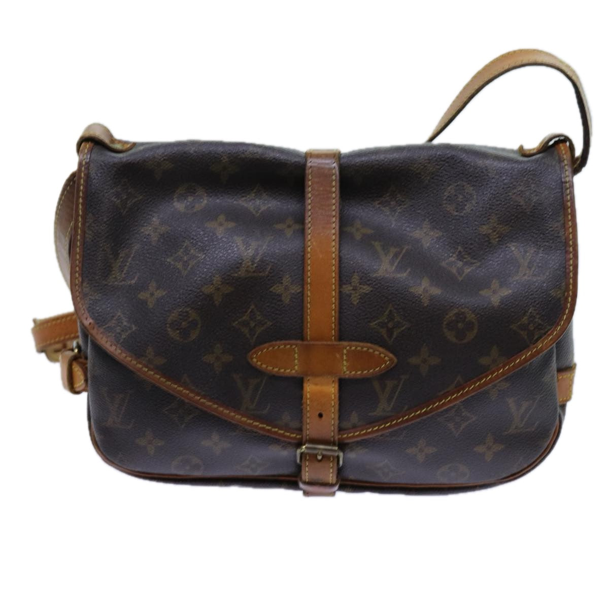 LOUIS VUITTON Monogram Saumur 30 Shoulder Bag M42256 LV Auth 70430