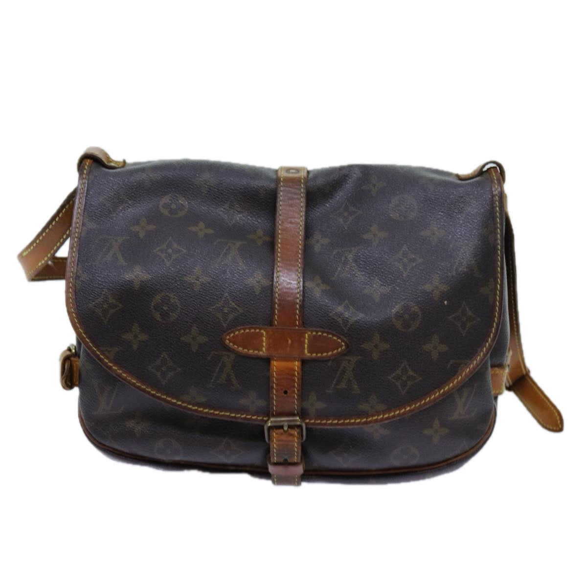 LOUIS VUITTON Monogram Saumur 30 Shoulder Bag M42256 LV Auth 70430