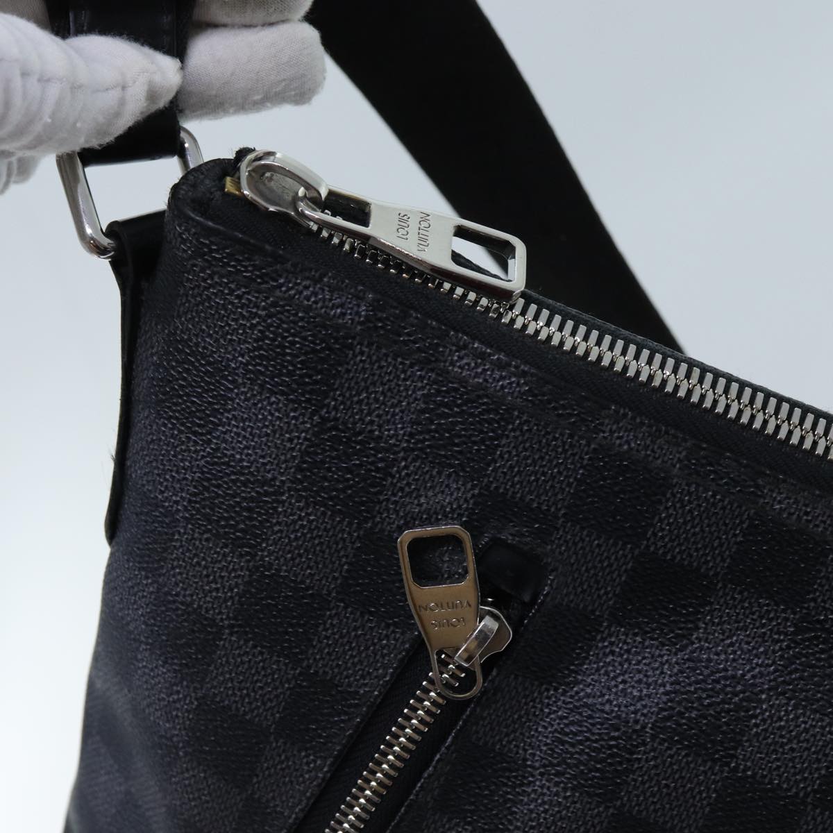 LOUIS VUITTON Damier Graphite Mick PM Shoulder Bag N40003 LV Auth 70438