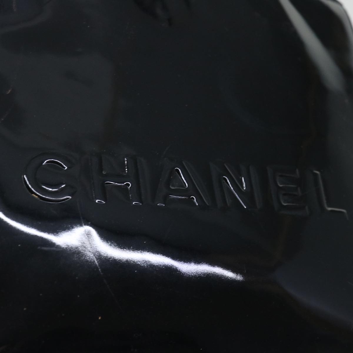 CHANEL Shoulder Bag Patent leather Black CC Auth 70446