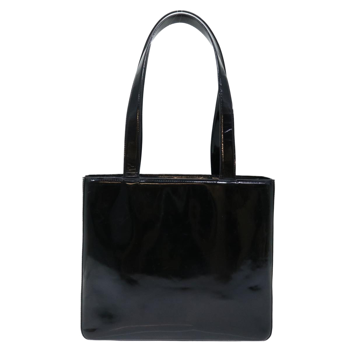 CHANEL Shoulder Bag Patent leather Black CC Auth 70446 - 0