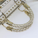 VERSACE Boston Bag Leather White Auth 70452A-7