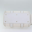 VERSACE Boston Bag Leather White Auth 70452A-5