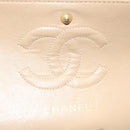 CHANEL Matelasse Chain Shoulder Bag Lamb Skin Beige CC Auth 70454A-10
