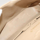 CHANEL Matelasse Chain Shoulder Bag Lamb Skin Beige CC Auth 70454A-11