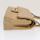 CHANEL Matelasse Chain Shoulder Bag Lamb Skin Beige CC Auth 70454A-3